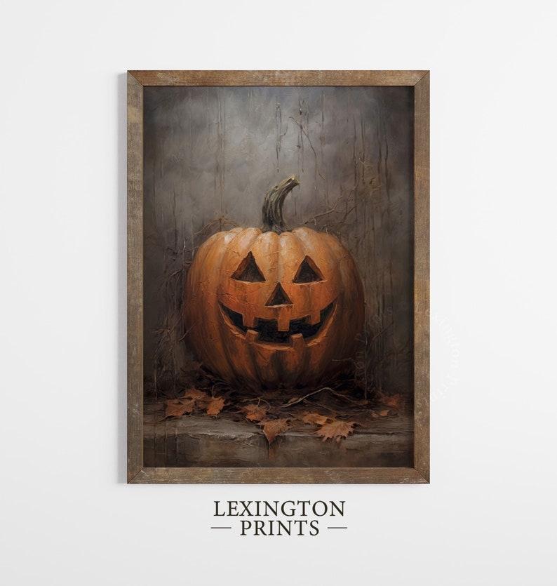 Jack O Lantern Art Halloween Decor Printable Pumpkin Decor Painting ...