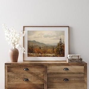 Vintage Autumn Landscape Painting Fall Landscape Wall Art Autumn Decor ...
