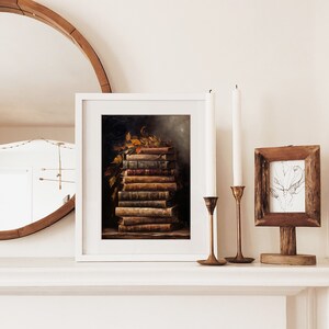 Vintage book art painting oil painting art print displayed in an antique frame against a white background. The painting features intricate brushwork and colors. The shop name Lexington Prints is written out beneath the wall art frame.