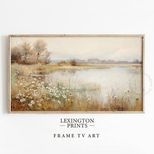 Vintage Spring Frame TV art bundle set of 16 for Samsung Frame TV of Spring wildflowers, cottages, bunnies, and more. This Spring wall art decor can also be used as Easter decor. The shop name Lexington Prints is listed below.