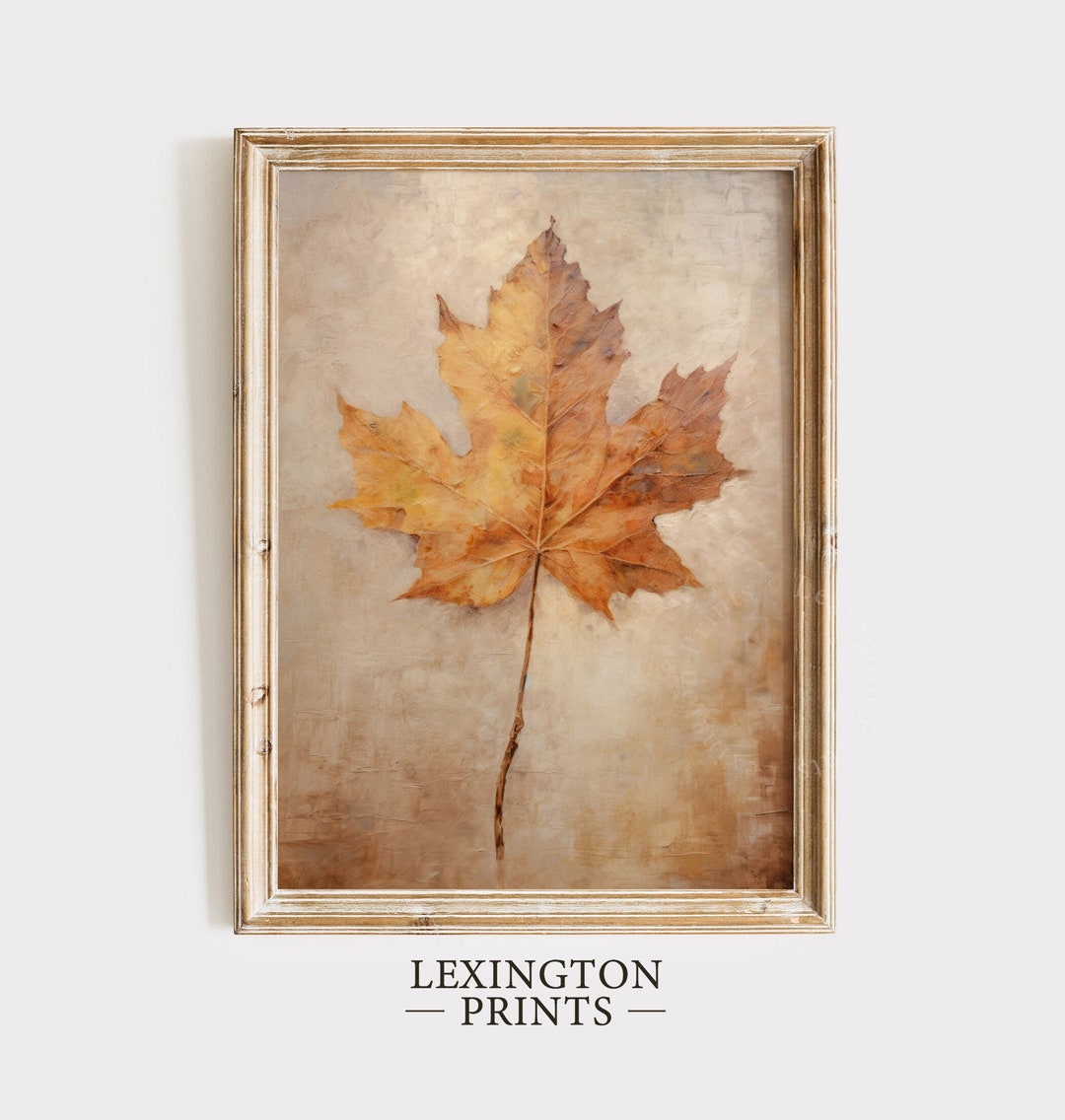 Rustic Fall Decor Wall Art Leaf Art Still Life Printable Vintage Autumn ...