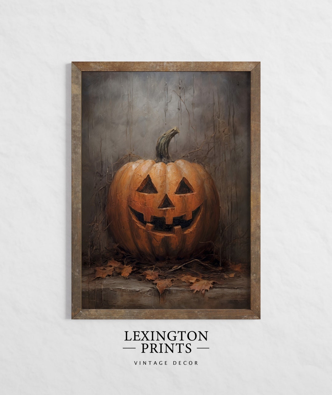 Jack O Lantern Art Halloween Decor Printable Pumpkin Decor Painting ...