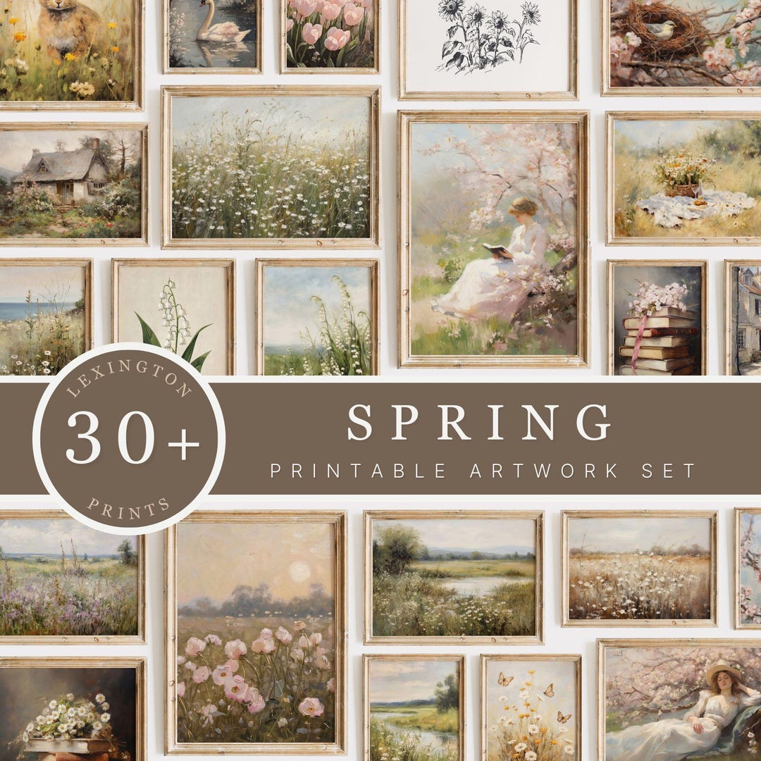 Spring Artist Print 30+ Spring Prints Bundle Set, Vintage Spring PRINTABLE Wall Art Mega ...