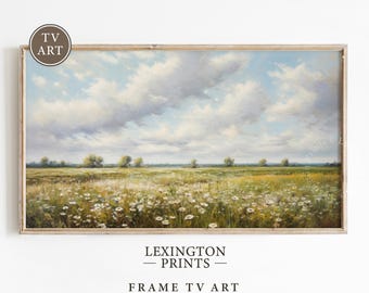 Spring Samsung Frame TV Art Wildflower Field TV Art Frame Landscape Vintage Farmhouse TV Art Spring Decor Spring Tv Art Easter Tv Art 513
