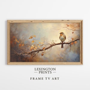 Bird Fall Decor Rustic Fall Frame TV Art Fall Bird Art Frame TV Art ...
