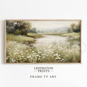 Vintage Spring Frame TV art bundle set of 16 for Samsung Frame TV of Spring wildflowers, cottages, bunnies, and more. This Spring wall art decor can also be used as Easter decor. The shop name Lexington Prints is listed below.
