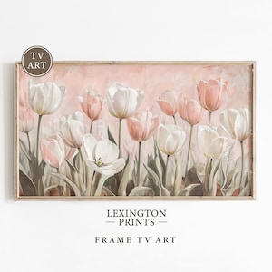 Tulip Flower TV Art Spring TV Art, Samsung Frame TV Art, Tulip Tv Art Pink Tv Art, Pastel Wall Art Spring Floral Art For Tv Digital Art 1076