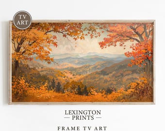 Fall Forest Landscape TV Art Fall TV Art, Samsung Frame TV Art, Autumn Tv Art Vintage Fall Home Decor Landscape Tv Art Mountain Tv Art 744