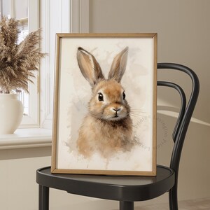 Easter Bunny Printable Nursery Decor Rustic Animal Wall Art Bunny ...