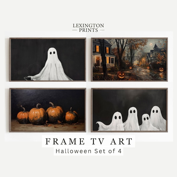 Halloween Frame TV Art Bundle Set of 4 | Spooky TV Art Halloween TV Art, Ghost Tv Art Fall Tv Art Holiday Decor Halloween Party Tv Art 756