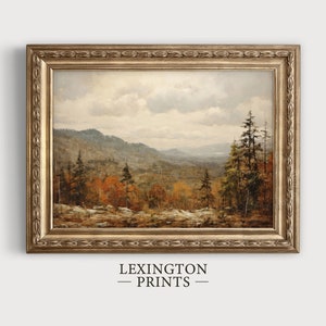 Vintage Autumn Landscape Painting Fall Landscape Wall Art Autumn Decor ...