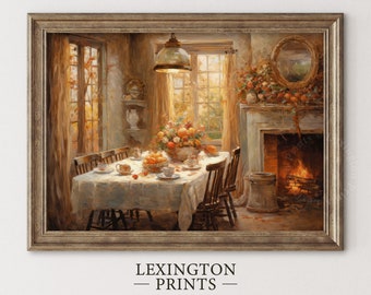 Fall Thanksgiving Decor Interior Wall Art Vintage Fall Kitchen Art Print Vintage Autumn Decor Bedroom Wall Art Moody Rustic Fall Decor 111