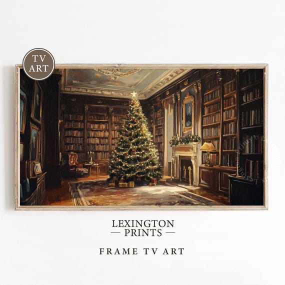 Moody Christmas TV Art, Victorian Christmas Samsung Frame TV Art, Christmas Tree Living Room Holiday Decor, Winter Tv Art Seasonal Decor 929