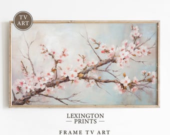 Kirschblüte Frühling Samsung Rahmen TV Kunst Frühling Fernsehkunst Rahmen Vintage Bauernhaus Fernsehkunst Ostern Dekor Blumen Tv Kunst Rosa Blumen Tv Kunst 517