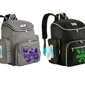Personalized Diaper Bag with Changing Pad | Waterproof Diaper Backpack | Baby Shower Gift | New Mom Gift | Custom Baby Bag