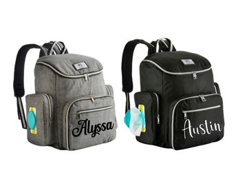 Sac à langer personnalisé avec matelas à langer | Sac à dos imperméable à l'eau | Cadeau baby shower | Cadeau pour nouvelle maman | Sac personnalisé pour bébé