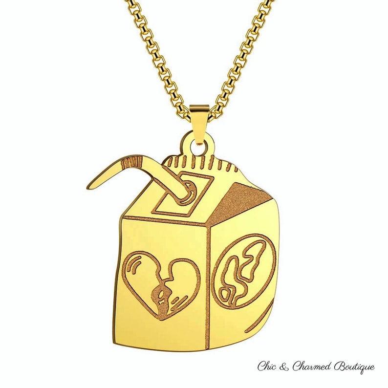Juice Wrld Juice Box Necklace Silver or Gold Chain Pendant Etsy Hong Kong