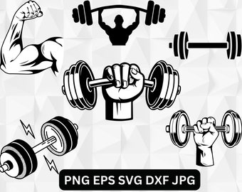 Dumbbell Svg , Workout Silhouette , Fitness SVG, Dum Bell Weight ...