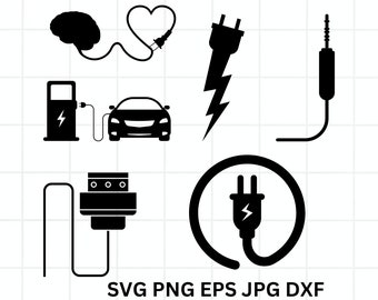 Electric Plug SVG, Plug Silhouette, Cable Plug Svg, Svg files for Cricut, Electric Svg, Plug Shapes, Electrical Plug Svg