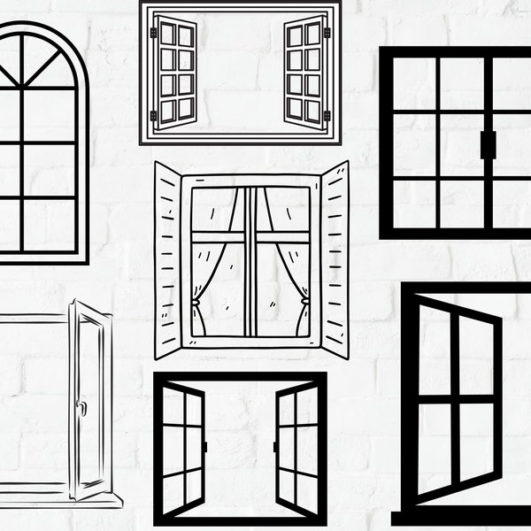 Window SVG Bundle, Church Window svg, Gothic Window png, Window Cut Files, Building Clipart, Home Clipart, Window PNG, Architecture Svg