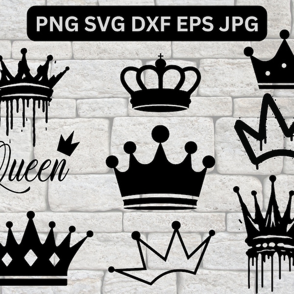 Crown SVG Bundle ,Royal Crown SVG, Queen Crown, Princess crown , King Crown SVG, Black Woman crown svg