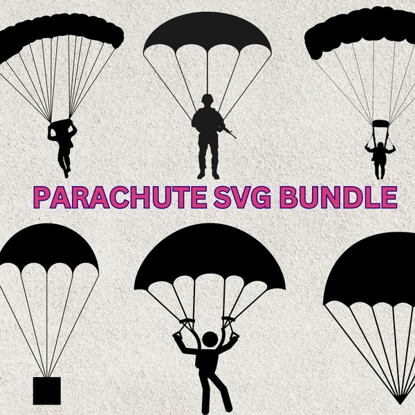 Parachute SVG, paraglider svg , Skydivers svg, Parachute vector, Supply Parachute Files for Cricut, Parachute Silhouette,  Parachute Clipart