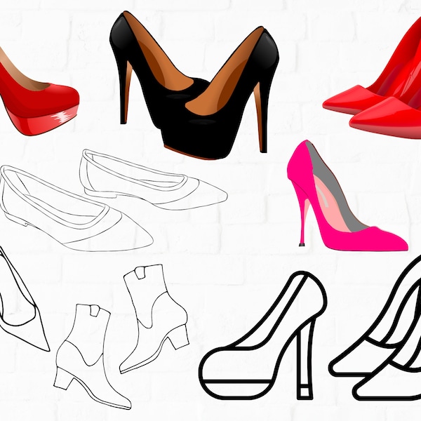 High Heel Svg\ High Heel Shoe Svg\ Stiletto Svg\ High Heels Svg\ Women Shoes Svg\ Shoe Clipart\ Fashion Girl Svg\ High Heels Clipart