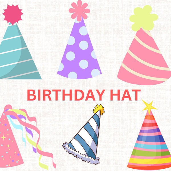 Birthday Hats SVG, Birthday Party Clipart, Party Hats SVG, Printable birthday party hat,  Party hats for kids , Celebration Svg