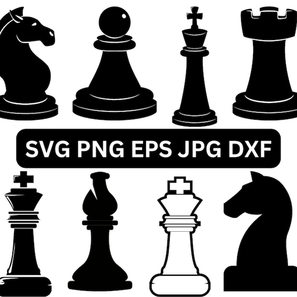 Chess svg, Chess pieces svg, Chess board svg, Chess player svg, chess svg bundle cricut, chessmen clipart, chess pieces clipart