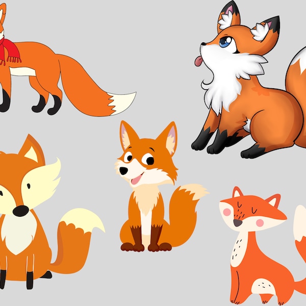 Baby Fox SVG Cut File, Fox SVG Bundle, Cute Fox Svg Png, Cute Sleeping Fox, Woodland Forest Kawaii Animal Silhouette Cricut