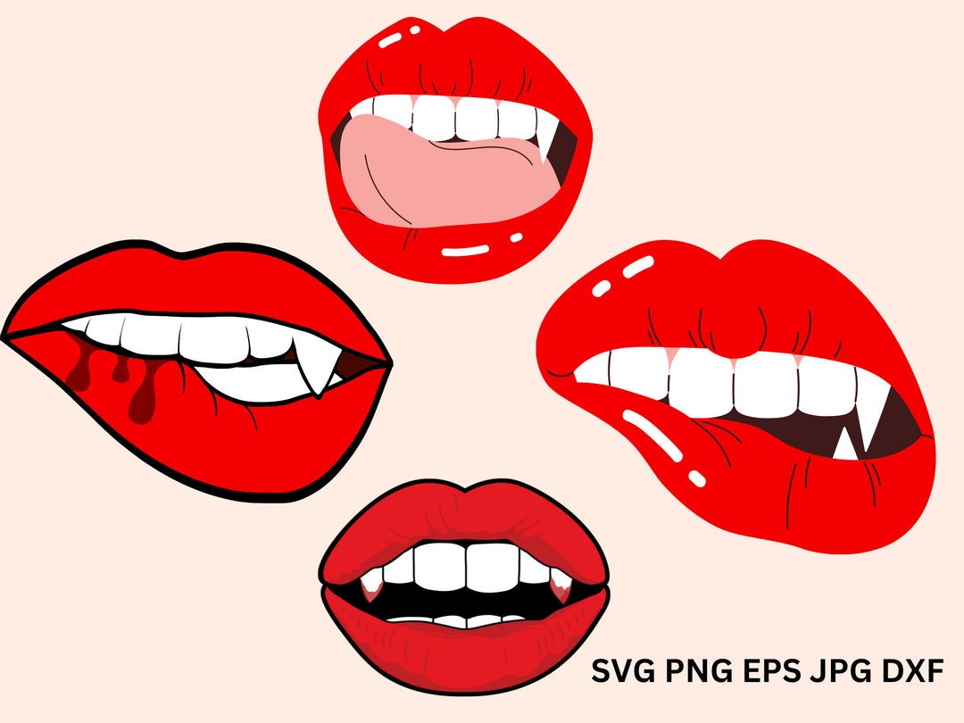 Vampire Lips SVG Halloween Shirt Svg Vampire Lip Sublimation Etsy