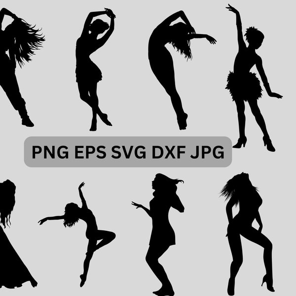 Dancer Girl Svg , , Hip Hop Dancer Silhouettes Vector Digital file ,  Ballerina svg bundle ,Dance Girl SVG, Dance Silhouette