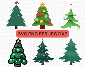 Christmas Tree Svg Bundle,   Christmas Clipart, Christmas Png,  Christmas tree cut file svg, Winter, Cricut ,Silhouette, Dxf