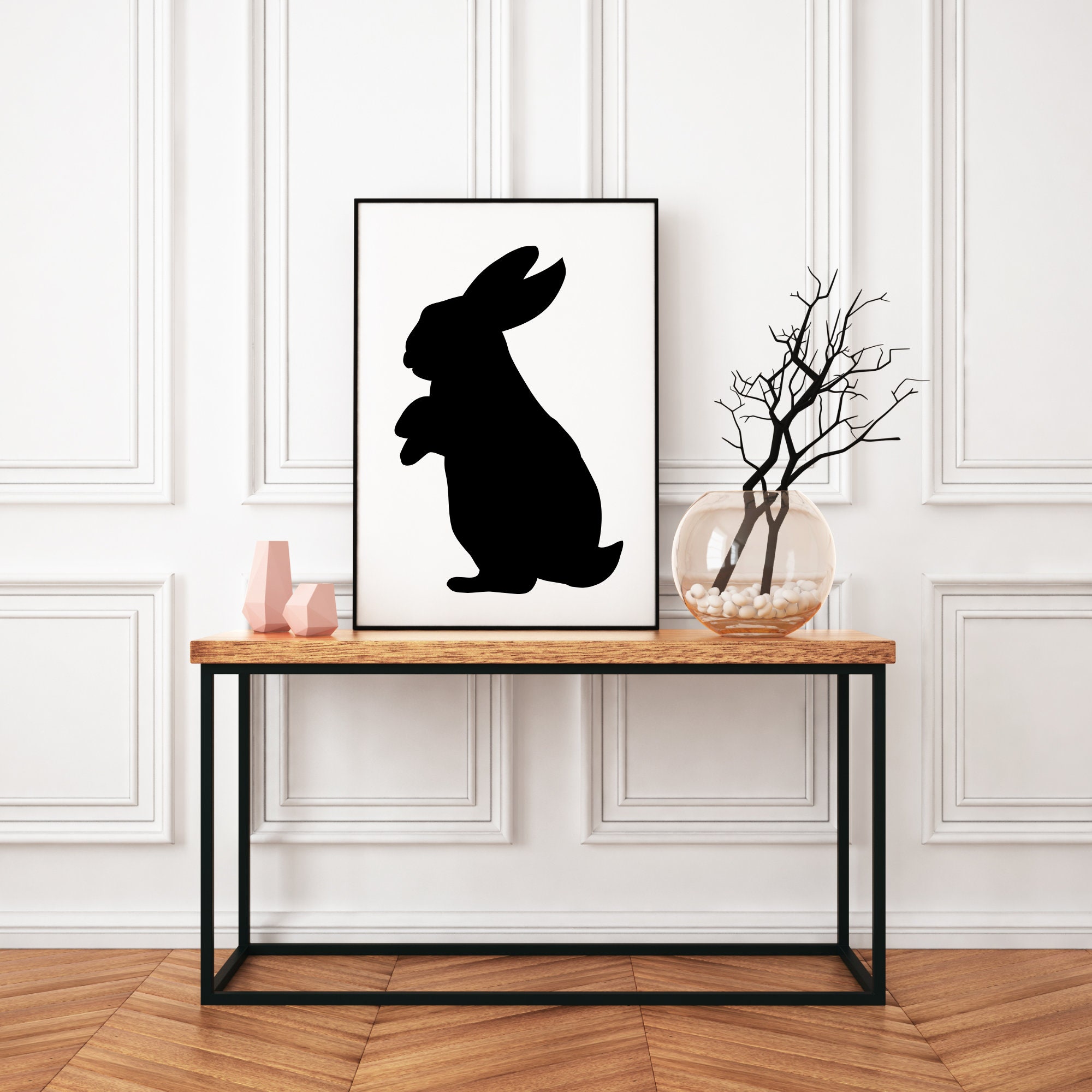 Rabbit Silhouette Svg, Black Rabbit Decal, Bunny Svg, Rabbit Easter Svg ...
