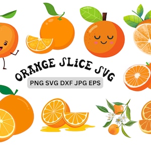 Rebanada de naranja SVG, Archivos SVG de naranja, archivo de corte svg de naranja cricut, Imágenes prediseñadas de naranjas, Archivo de corte Furit,