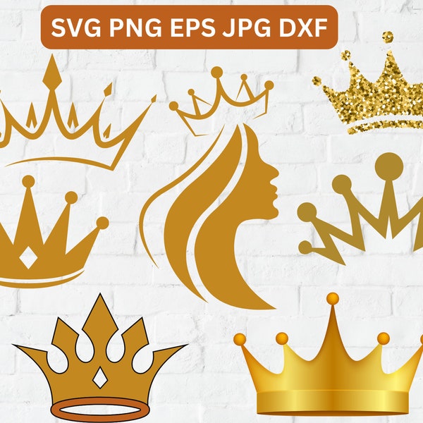 Fichier SVG Couronne royale, Reine Couronne SVG, princesse svg, svg couronne de la reine en or, svg couronne de roi, clipart couronnes de mariée, couronne royale anniversaire Svg