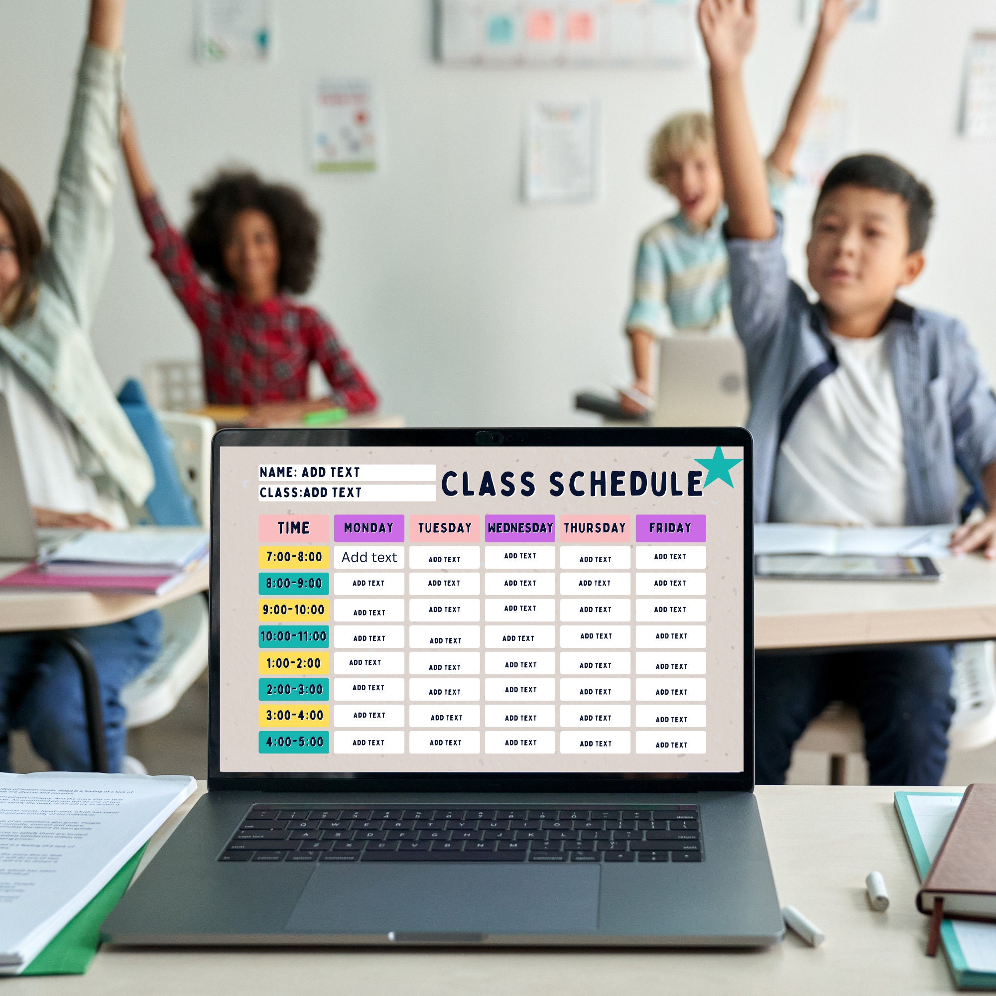 Editable School Schedule for Kids Classroom Schedule Etsy