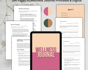 Science-Backed Wellness Journal Printable, Daily Gratitude, Sleep & Stress Tracker