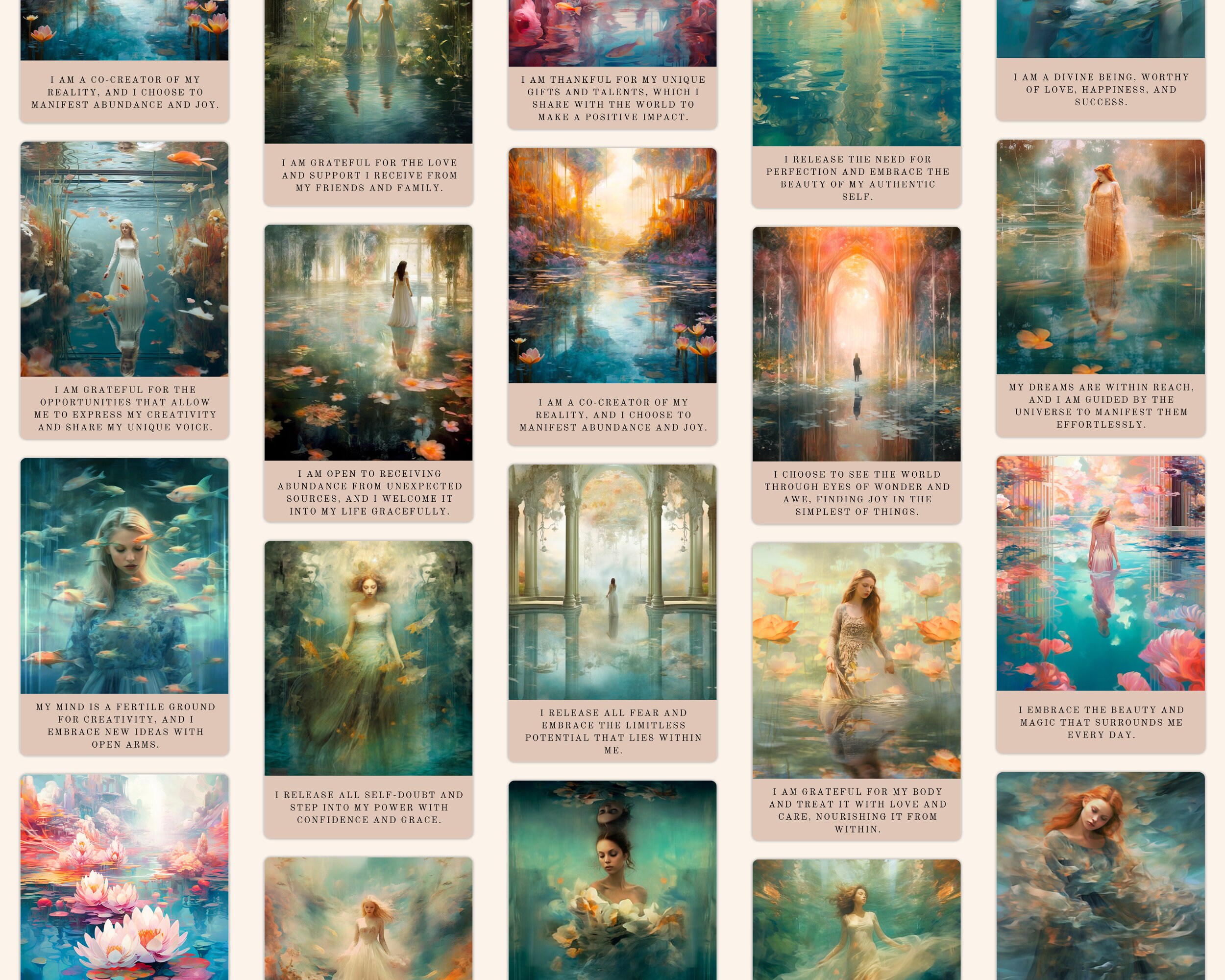 Gratitude Affirmation Oracle Cards – Spiritual Guidance (digital ...