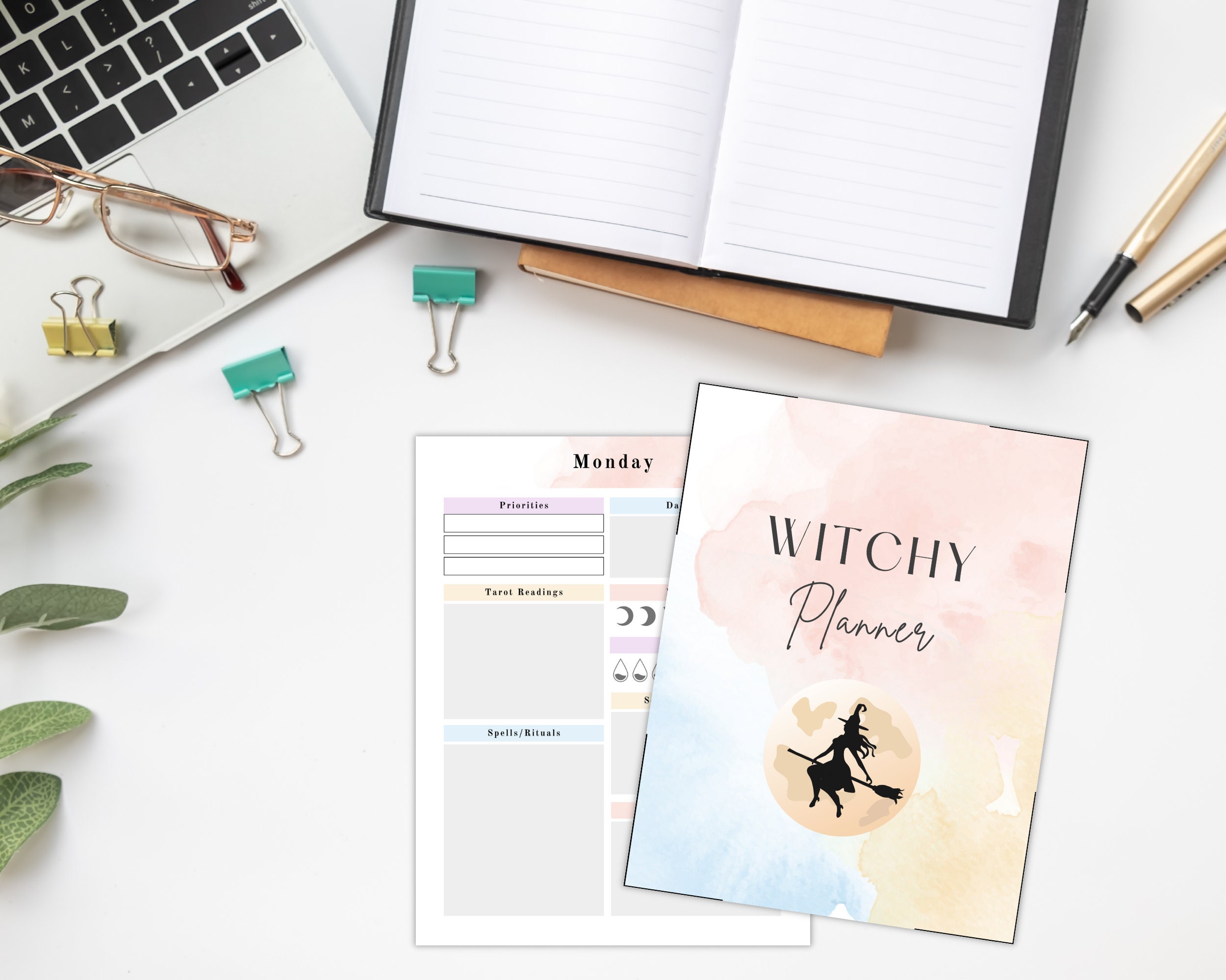 Printable Witchy Planner Digital Planner Witch Witchy Planner Kit Pagan ...