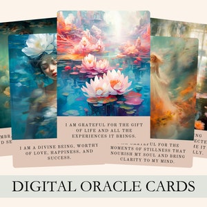 Carte Oracle di gratitudine stampabili - Carte Affermazioni - Carte Oracle di affermazione - Mazzo di affermazione - Spirituale - Download digitale