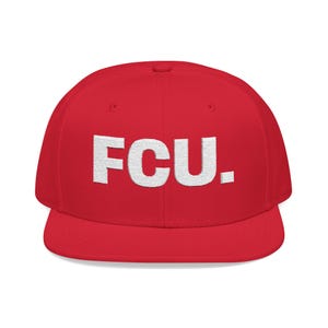 FCU. FC Utrecht Snapback Hat | Embroidered Vintage Script, Flat Brim Cap