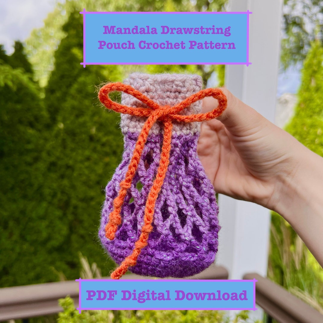 Mandala Drawstring Pouch Crochet Pattern digital Download Etsy