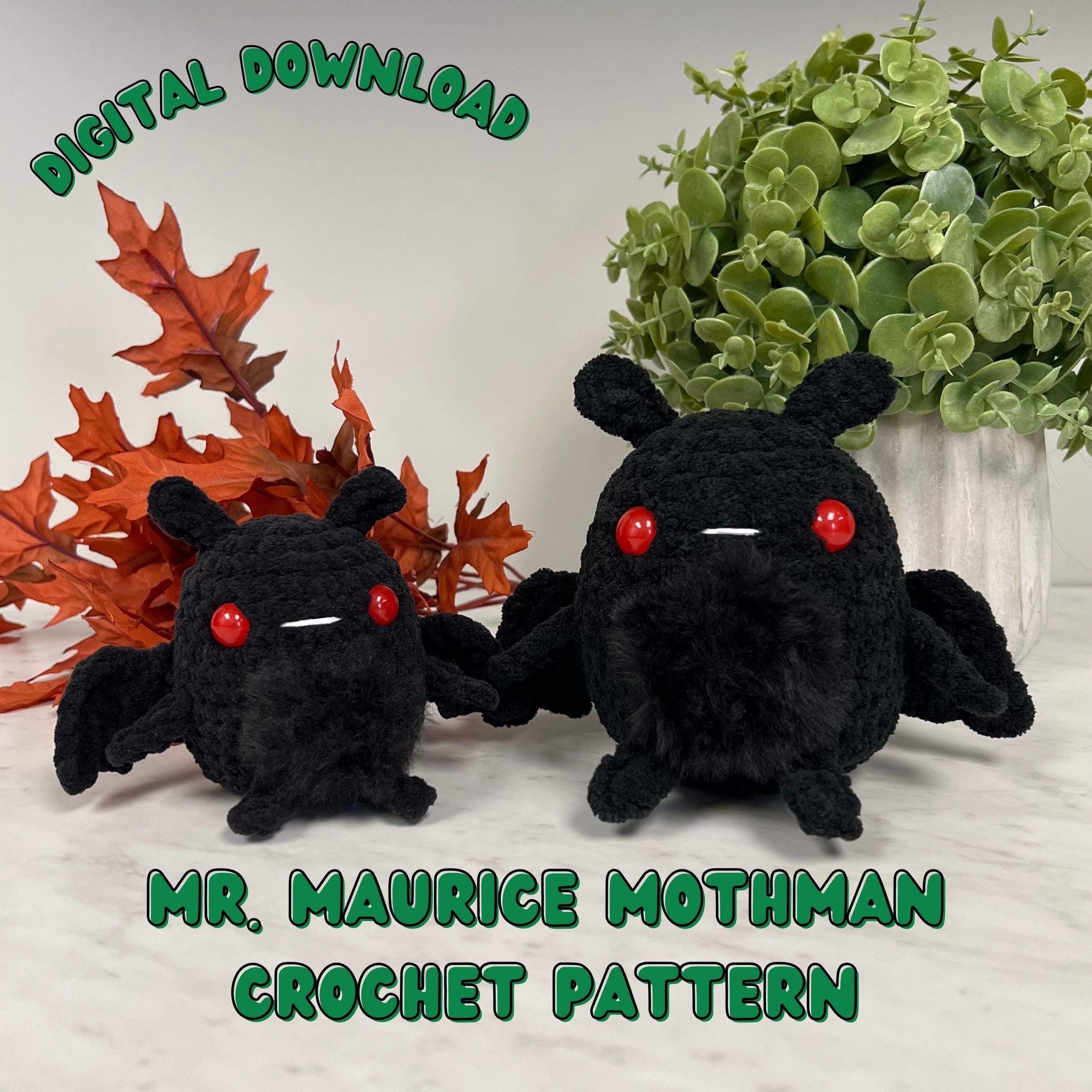 30 Mothman Crochet Patterns for Cute, Creepy, and Display-Worthy Makes 11 Mr. Maurice Mothman Plush Pattern