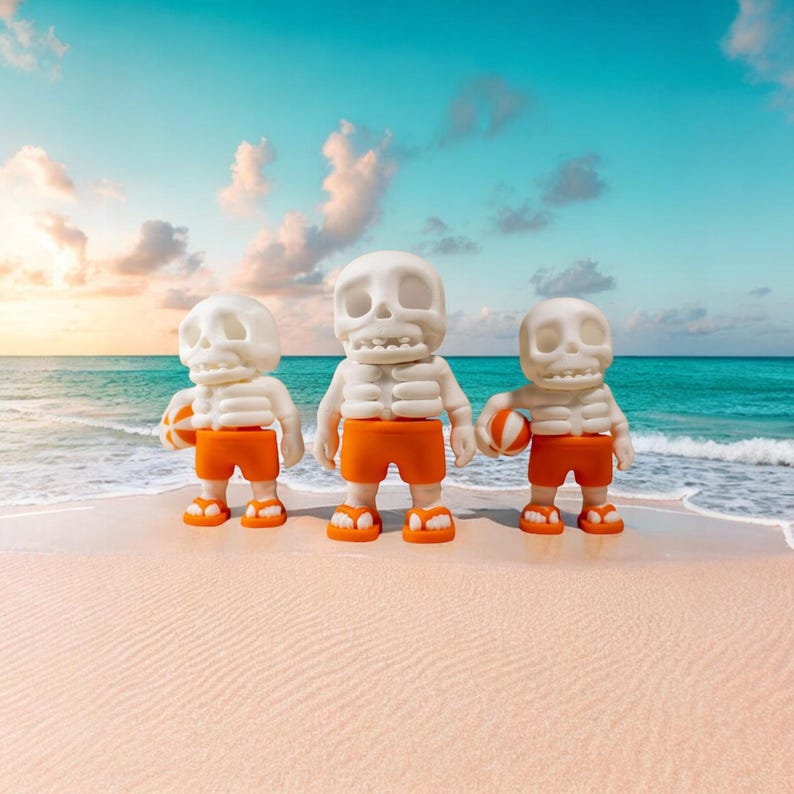 Tiny Summer Skeleton Flexi Articulated 3D Printed Fidget Toy Etsy