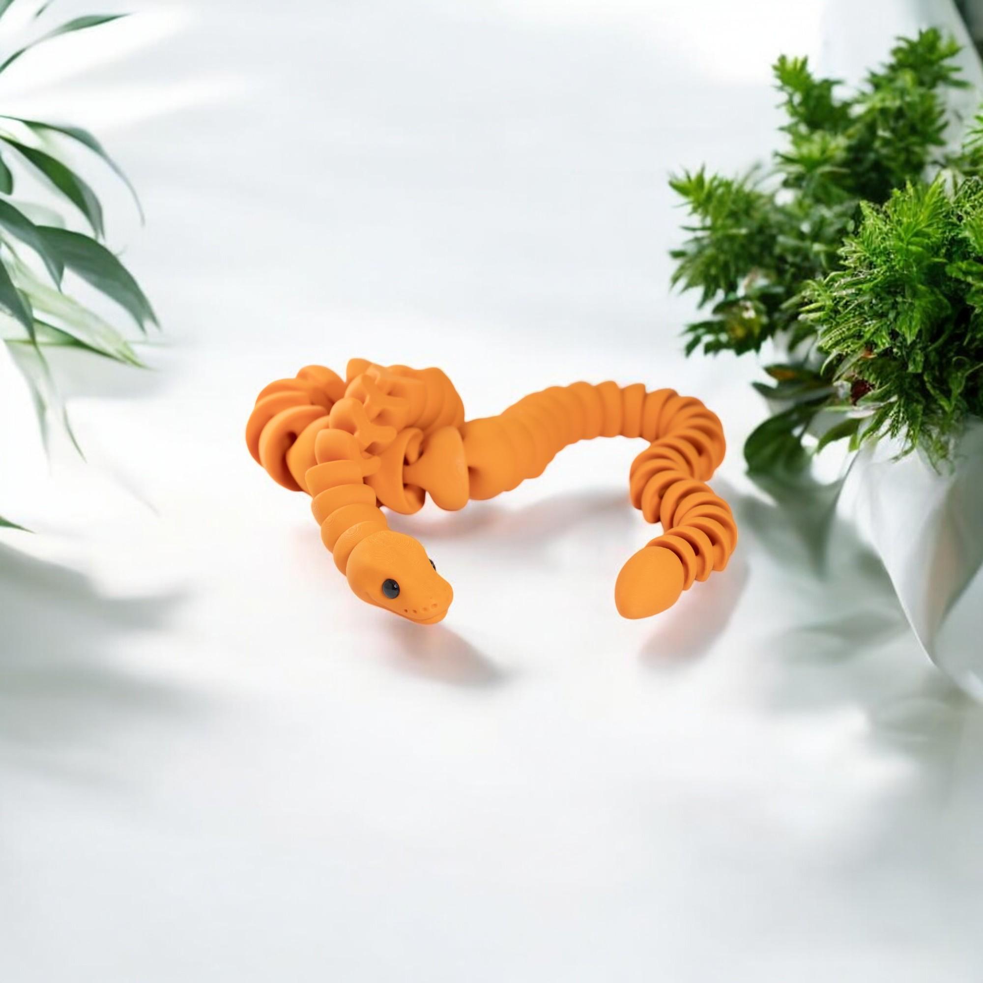 Mega Python Fidget Toy Ball Python Snake Articulated Toy 3D Printed Toy Figur Fidget Toy for ...
