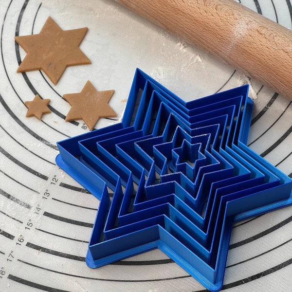 Premium Quality Set if 7 “David’s Star” Cake, Biscuit & Cookie Cuttes Produced by 3D Kitchen Art