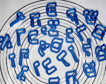 Mis primeros alfabetos hebreos Alfabeto hebreo Alef Bet Aprendizaje temprano y enseñanza fácil del hebreo para niños Cortadores de galletas Producidos por 3D Kitchen Art