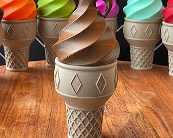 3D Printed “Milk Chocolate ” Ice Cream Cone Box Produced by 3D Kitchen Art