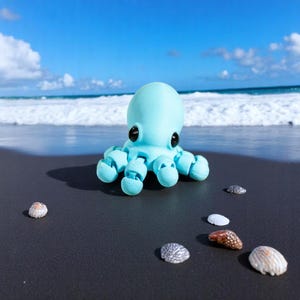 Tiny Baby Octopus Articulated Toy 3D Printed Toy Figur Fidget Toy for Autism ADHD - 3D Printed Gift Fidget Toy for Kids